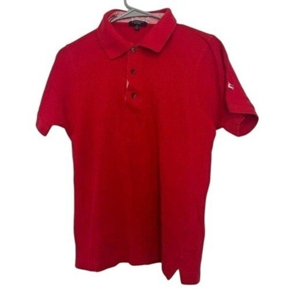 Burberry London Red 100 Cotton Short Sleeve Polo Shirt Women's Size S